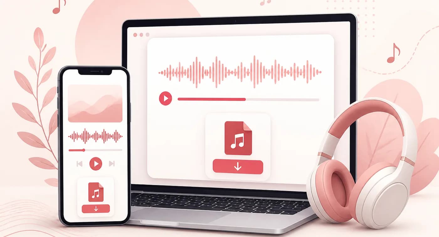 How to Download Pinterest Audio MP3 How to download Pinterest audio as MP3 with headphones, waveform, and device download preview