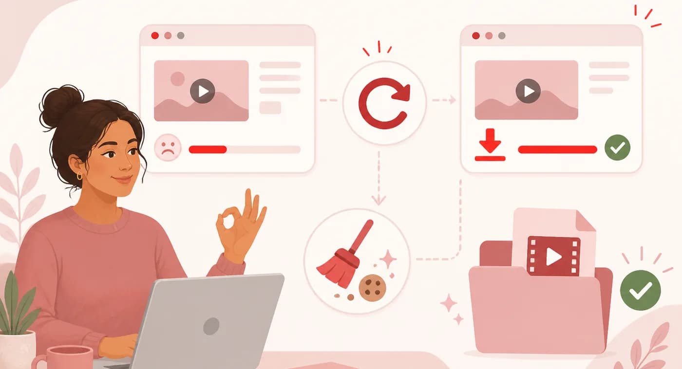 Fix Pinterest Video Download Problems Fixing Pinterest video download problems by refreshing the page, clearing cookies and checking the downloads folder